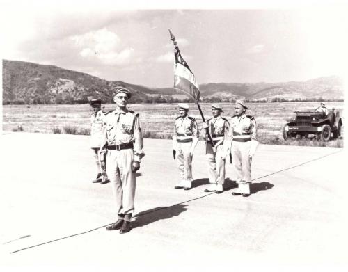 12ème RCA Prise d'Armes et Défilé avant le départ d'Algérie.  Lt Col MARSAUCHE