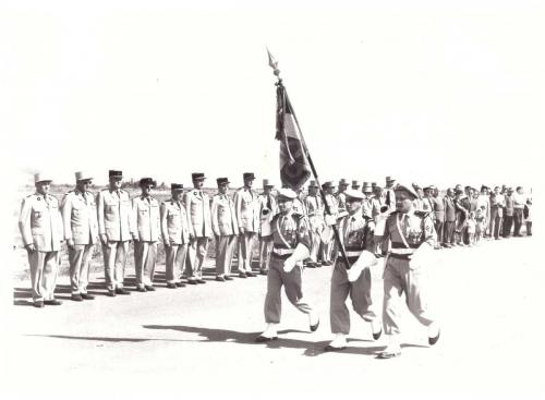 12ème RCA Prise d'Armes et Défilé avant le départ d'Algérie. L'Etendard et sa garde.